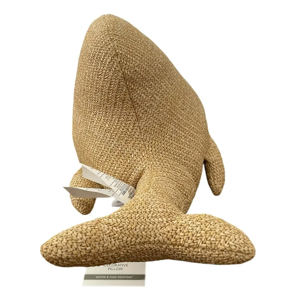 BEACH TO BISTRO Whale Shaped Pillow BY SIGRID OLSEN 10x20 Indoor Outdoor NEW
